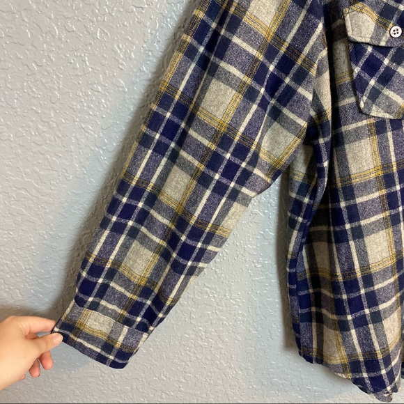 VINTAGE MENS GRODINS MENS FANNEL BUTTON DOWN SHIRT - Picture 3 of 7